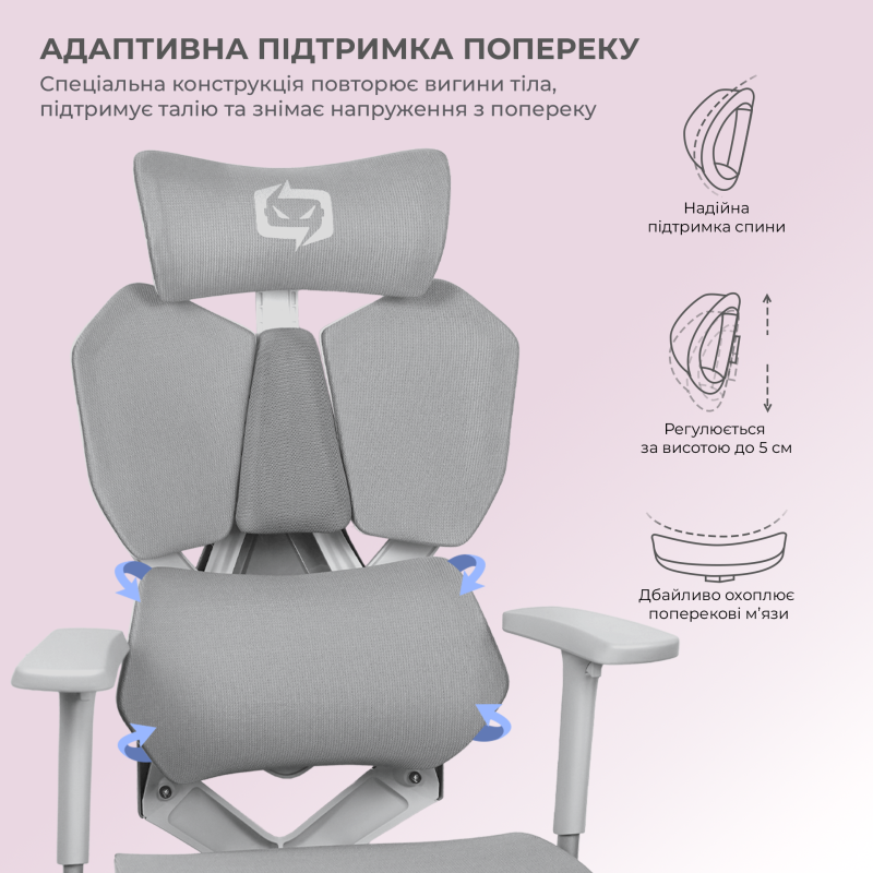 Крісло SIHOO X5C Mesh Grey (X5FC-N101)
