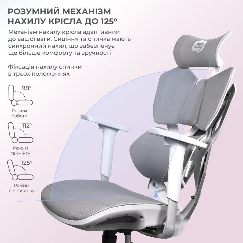 Крісло SIHOO X5C Mesh Grey (X5FC-N101)