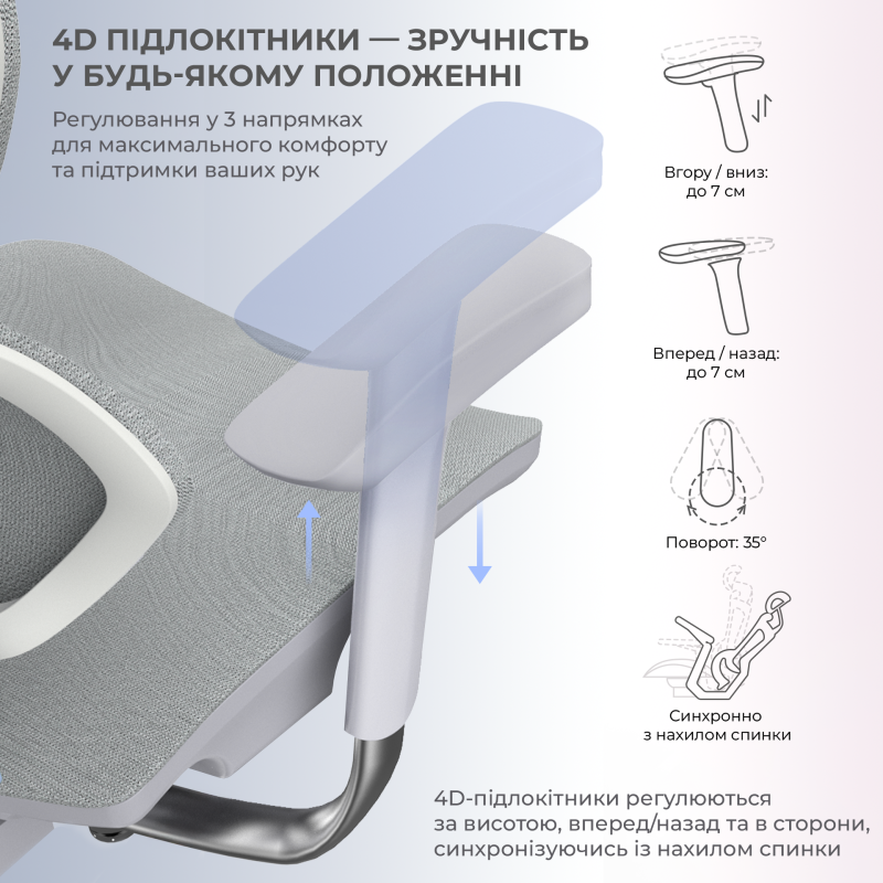 Крісло SIHOO X5C Mesh Grey (X5FC-N101)