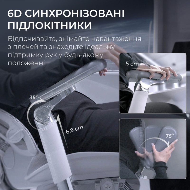 Крісло SIHOO DORO S300 Mesh Light Grey (S300-M202)