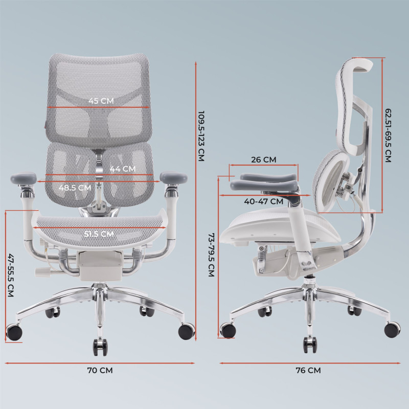 Крісло SIHOO DORO S300 Mesh Light Grey (S300-M202)