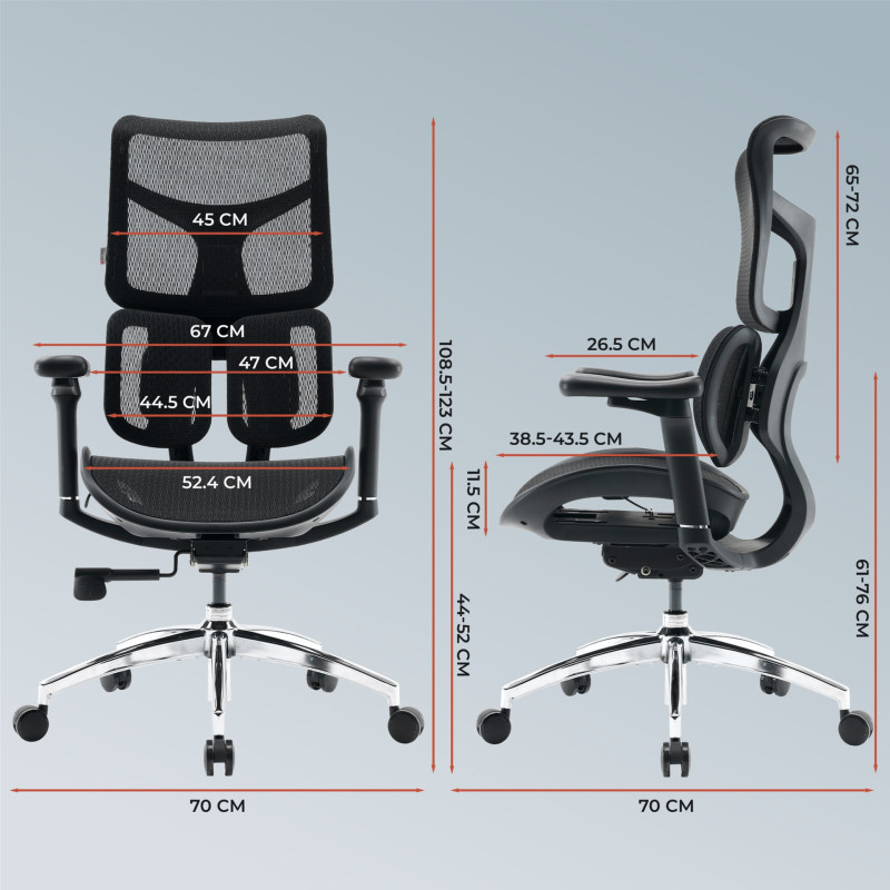 Крісло SIHOO DORO S100 Mesh Black (S100-M301)
