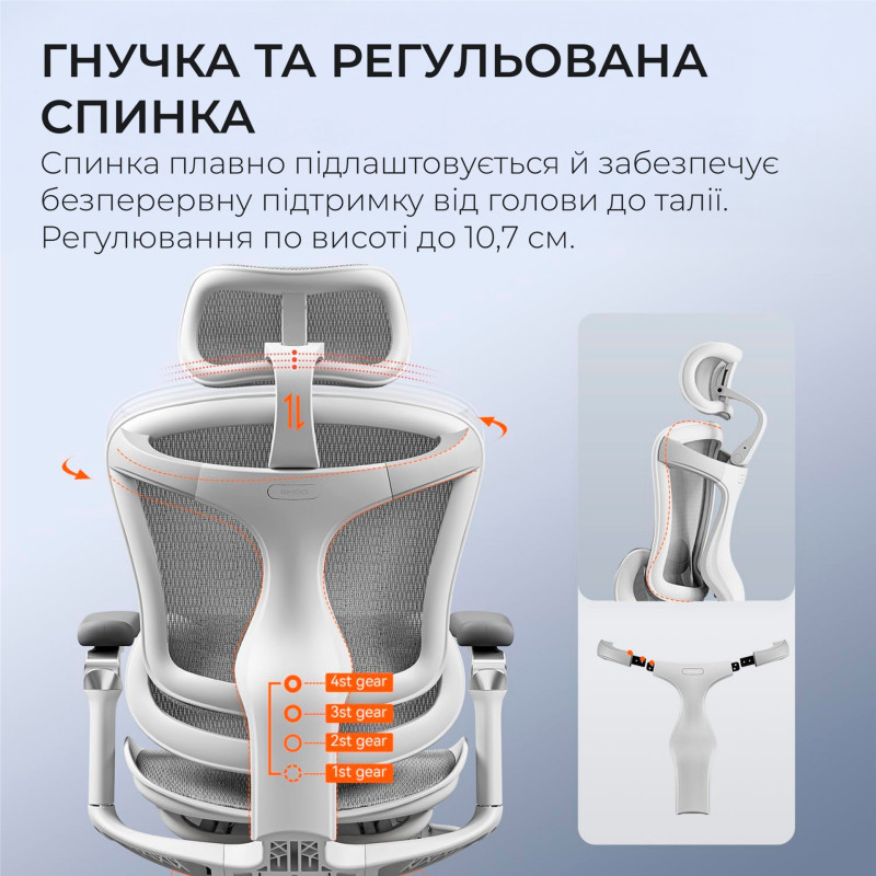 Крісло SIHOO DORO C300 Pro Mesh White (DORO-C300-PRO-M102)