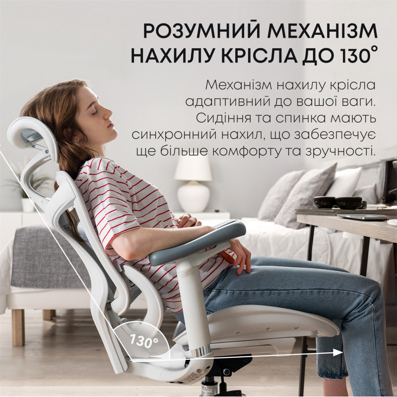 Крісло SIHOO DORO C300L Mesh White (DORO-C300L-A3-102)