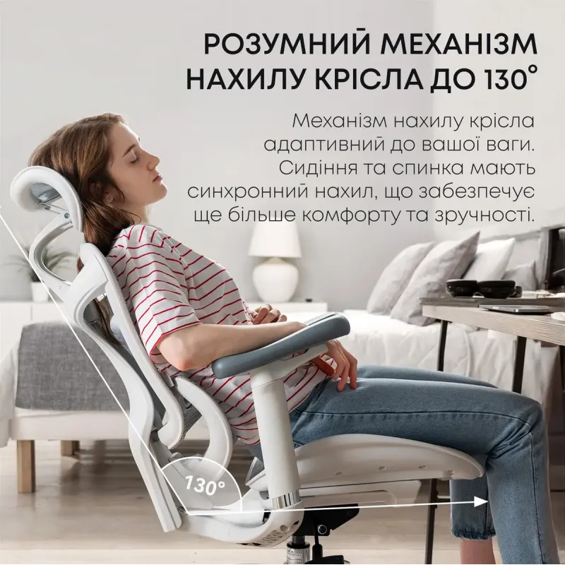 Крісло SIHOO DORO C300L Mesh White (DORO-C300L-A3-102)