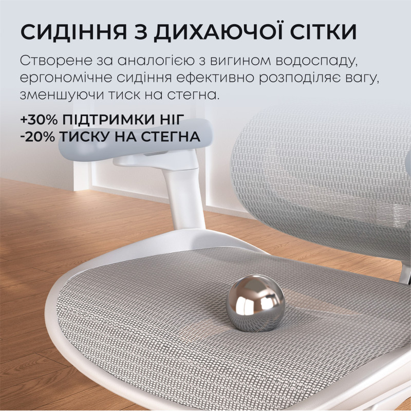 Крісло SIHOO DORO C300L Mesh White (DORO-C300L-A3-102)