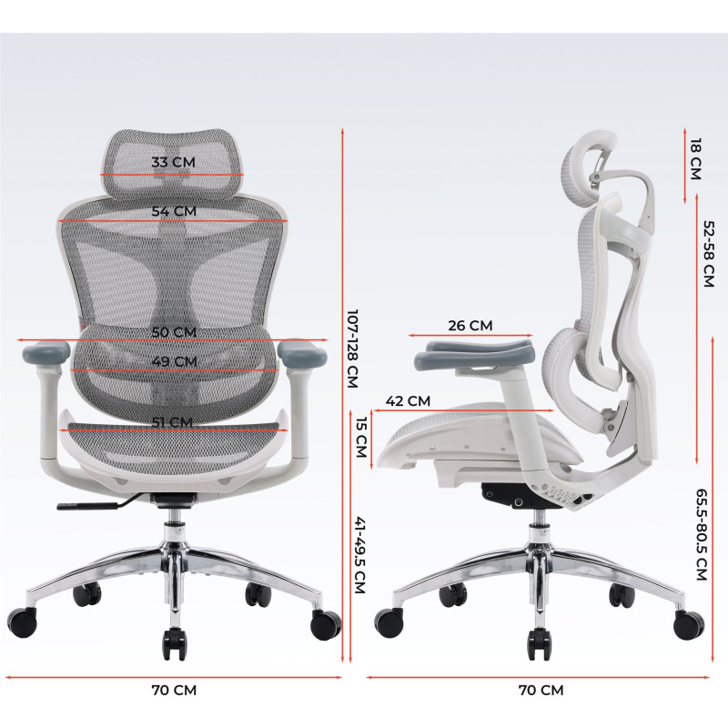 Крісло SIHOO DORO C300L Mesh White (DORO-C300L-A3-102)