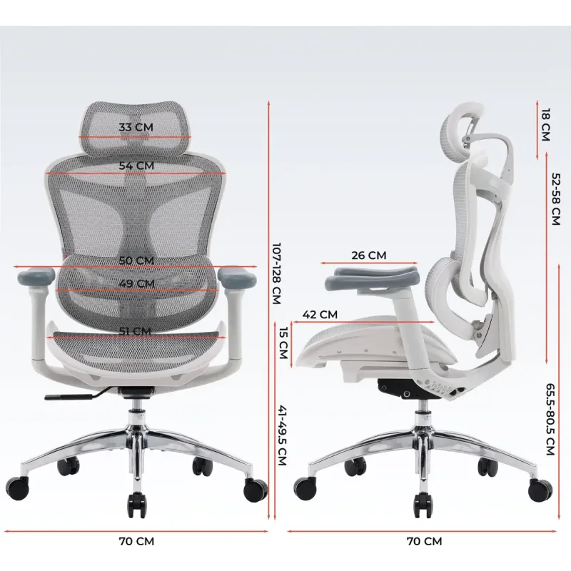 Крісло SIHOO DORO C300L Mesh White (DORO-C300L-A3-102)