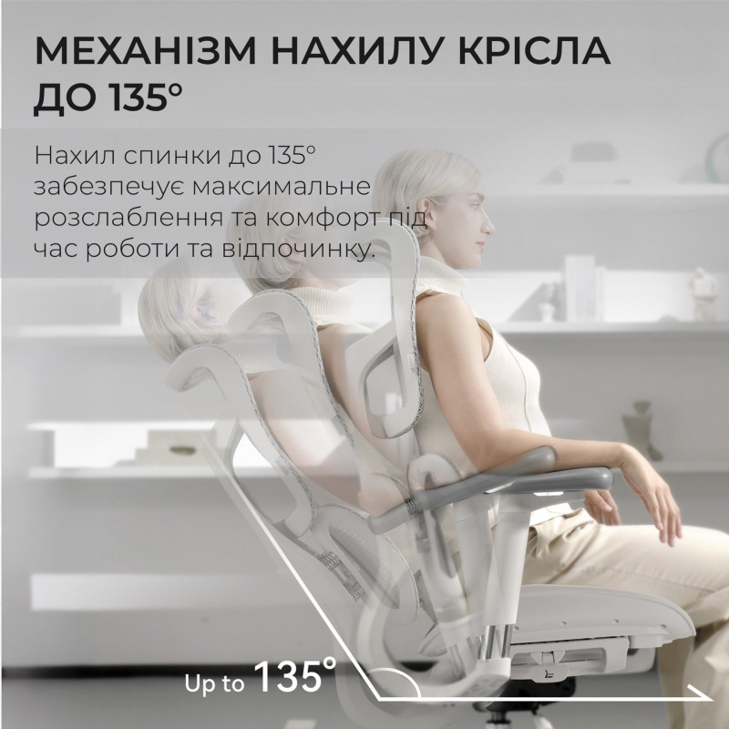 Крісло SIHOO DORO S100 Mesh White (S100-M302)