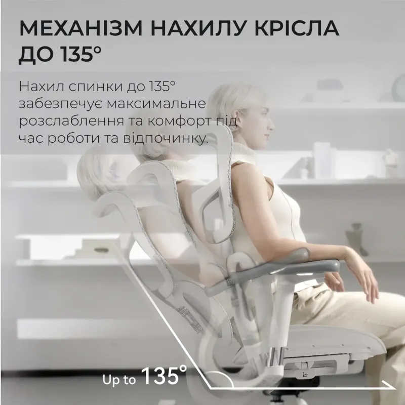 Крісло SIHOO DORO S100 Mesh White (S100-M302)