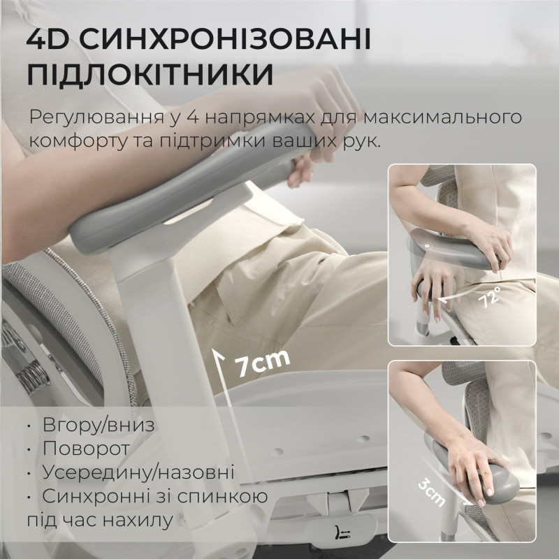 Крісло SIHOO DORO S100 Mesh White (S100-M302)
