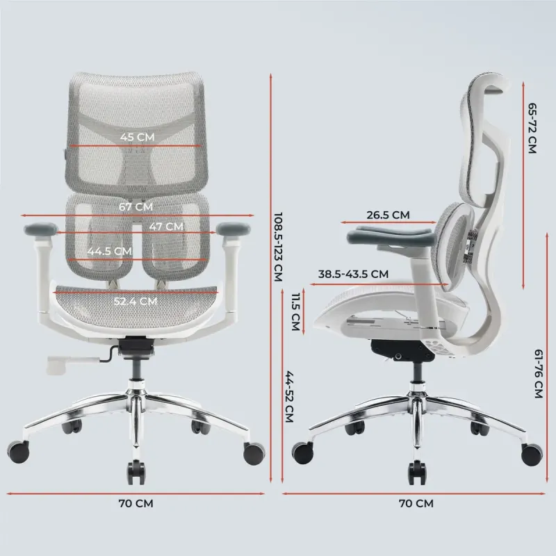 Крісло SIHOO DORO S100 Mesh White (S100-M302)