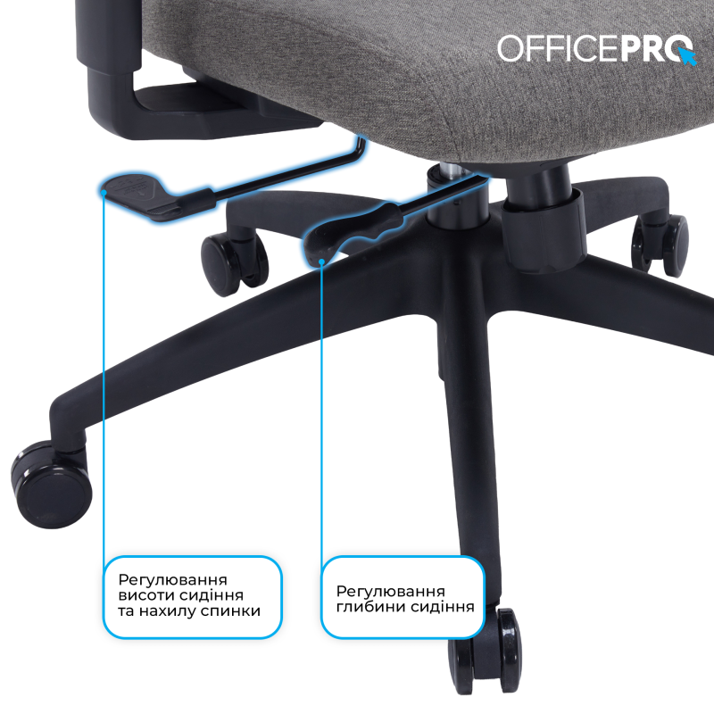 Крісло OfficePro Skyline OC580-B-DG-DG Black/Dark Gray