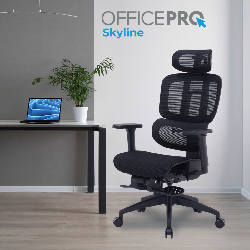 Крісло OfficePro Skyline Footrest Black (OC750-BBB)