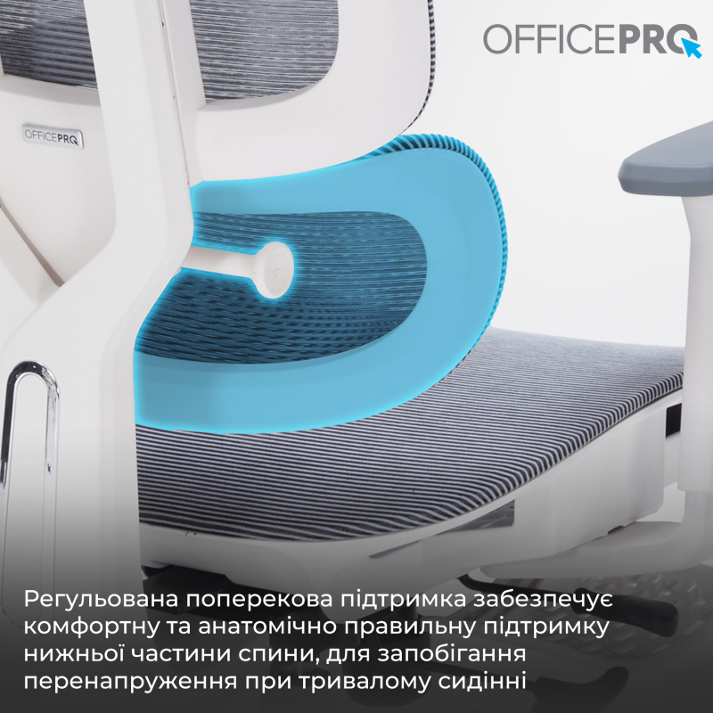 Крісло OfficePro Skyline Footrest White/Dark Gray (OC750-W-DG-DG)