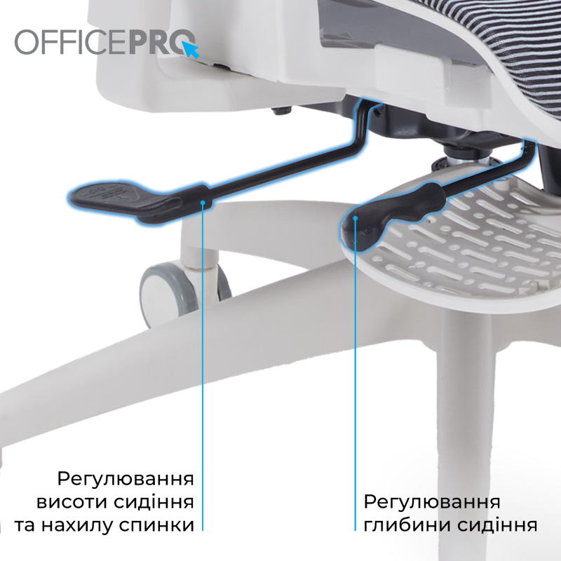 Крісло OfficePro Skyline Footrest White/Dark Gray (OC750-W-DG-DG)