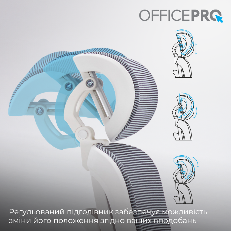 Крісло OfficePro Skyline Footrest White/Dark Gray (OC750-W-DG-DG)