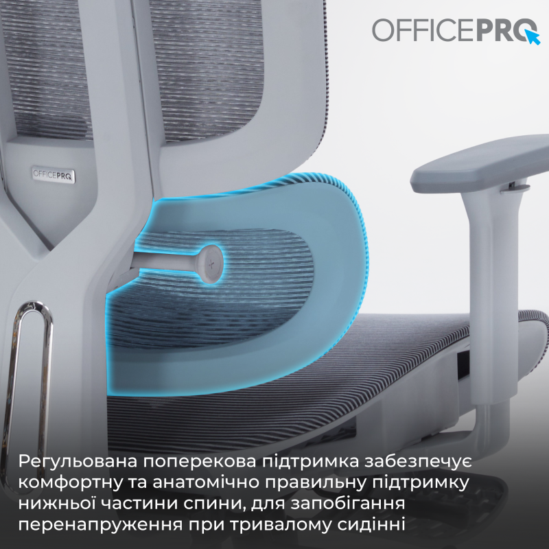 Крісло OfficePro Skyline Footrest Gray/Dark Gray (OC750-G-DG-DG)