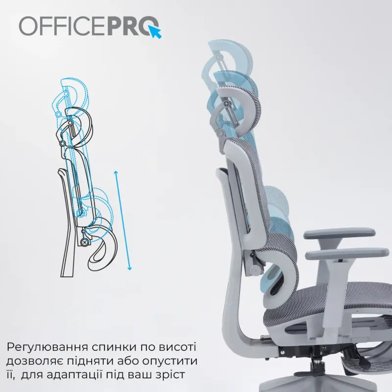 Кресло OfficePro Skyline Footrest Gray/Dark Gray (OC750-G-DG-DG)
