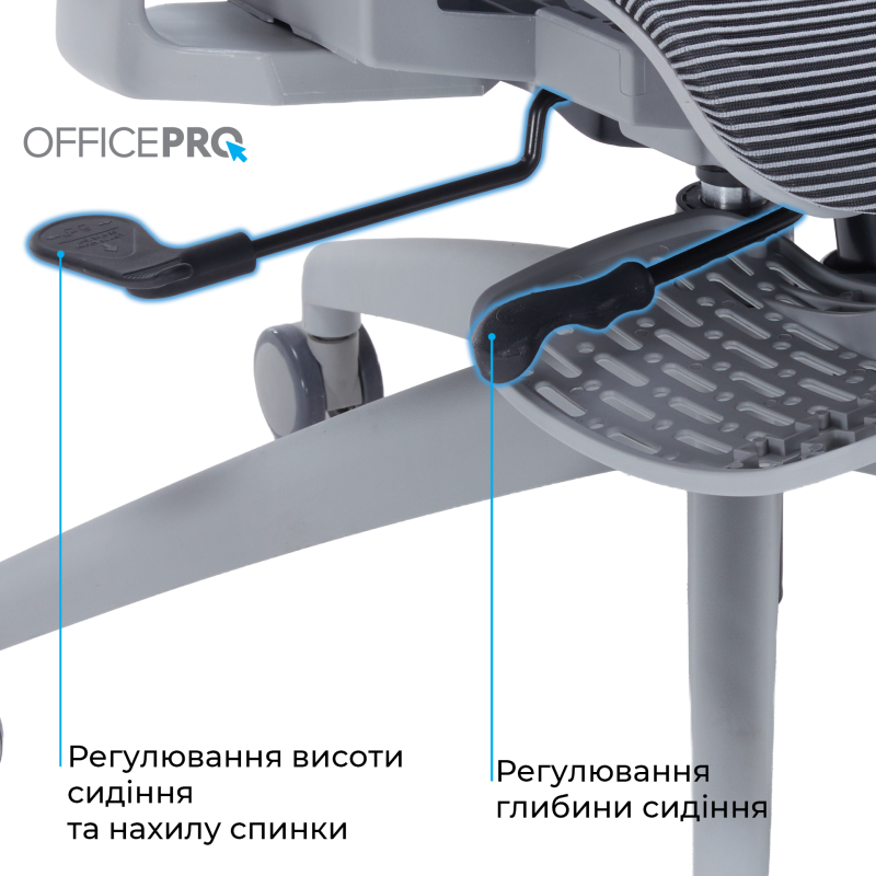 Крісло OfficePro Skyline Footrest Gray/Dark Gray (OC750-G-DG-DG)