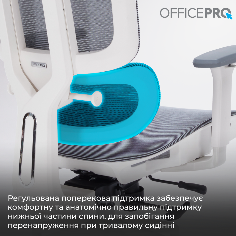 Крісло OfficePro Skyline OC680-W-DG-DG White/Dark Gray