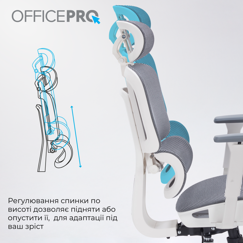 Крісло OfficePro Skyline OC680-W-DG-DG White/Dark Gray