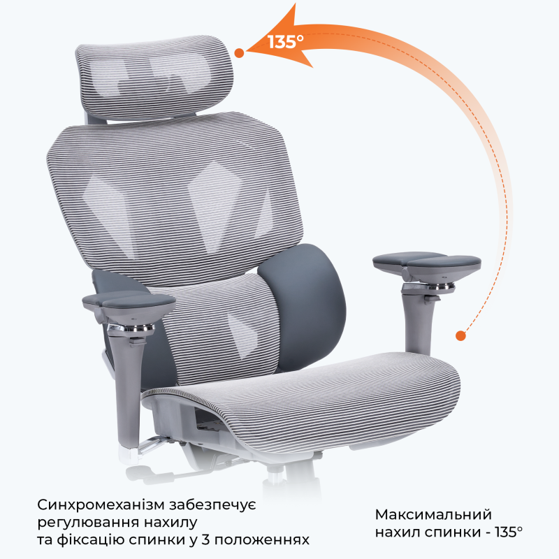 Крісло GamePro EDGE GC820MG Grey