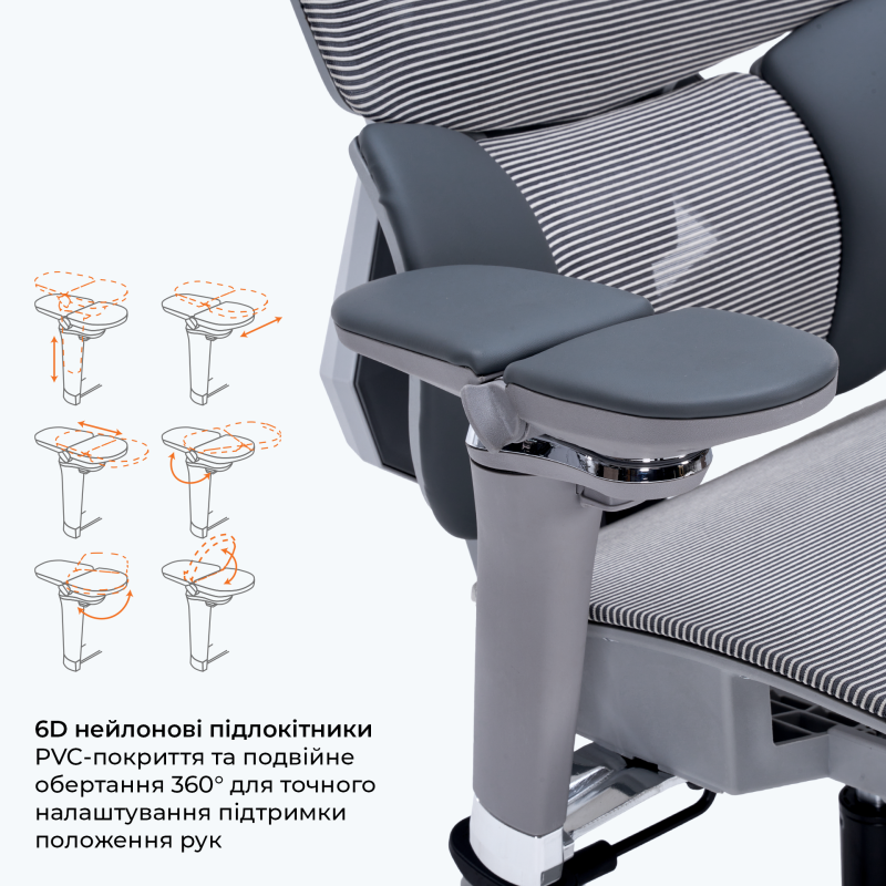 Крісло GamePro EDGE GC820MG Grey