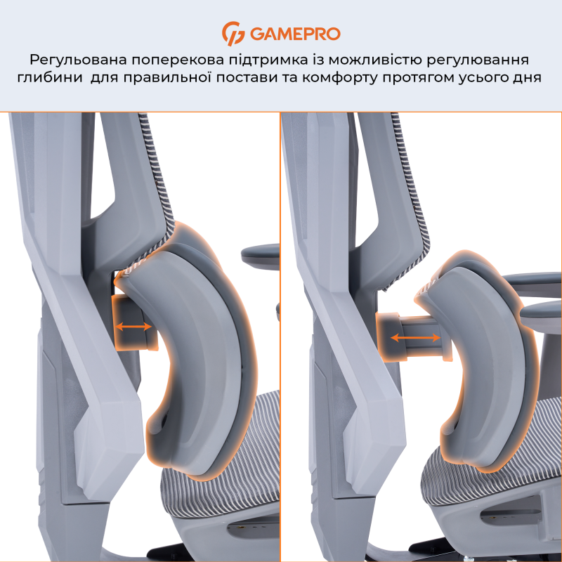 Крісло GamePro EDGE GC820MG Grey