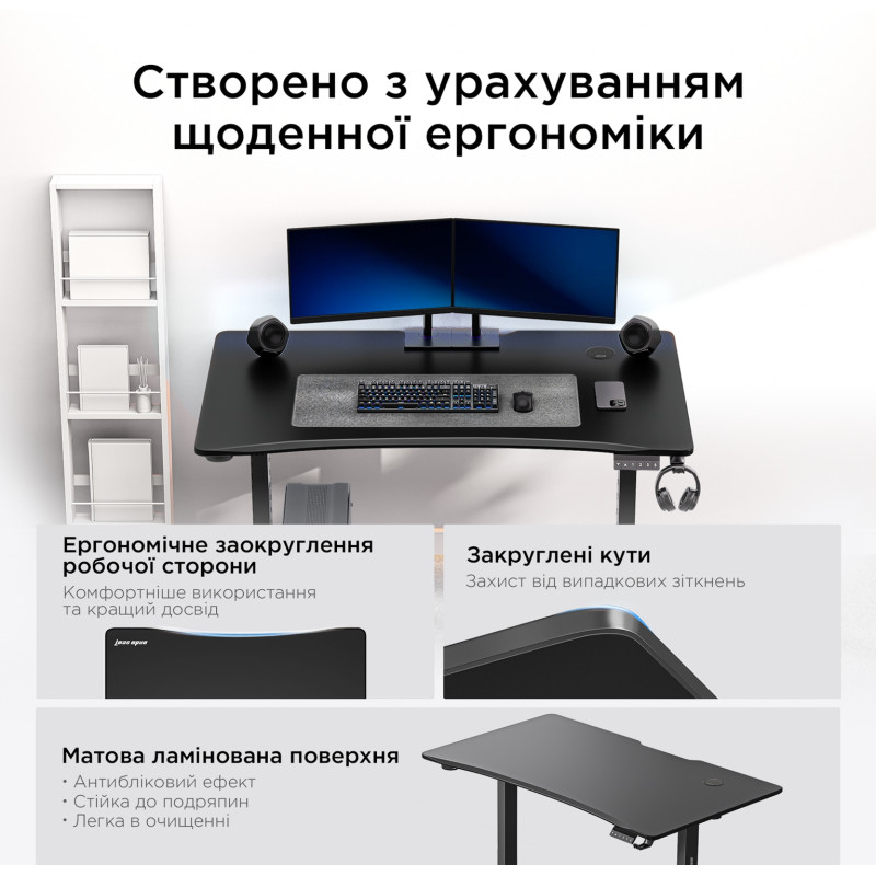 Стіл Anda Seat Xtreme Pro 160x80 Black (AD-D-DD1-1600-08-B)