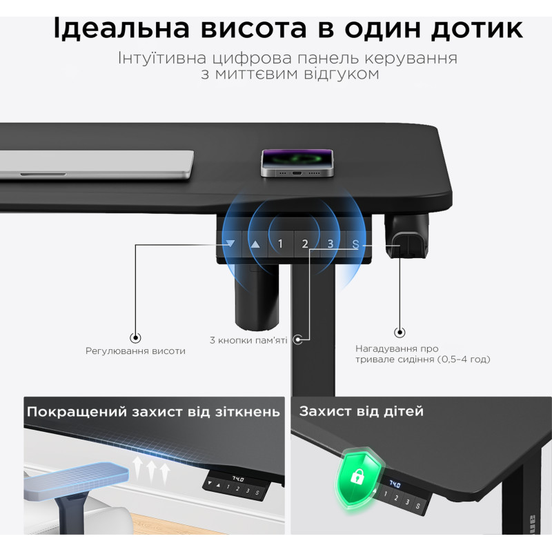 Стіл Anda Seat Xtreme E 140x75 Black (AD-D-DD1-1400-06-B)