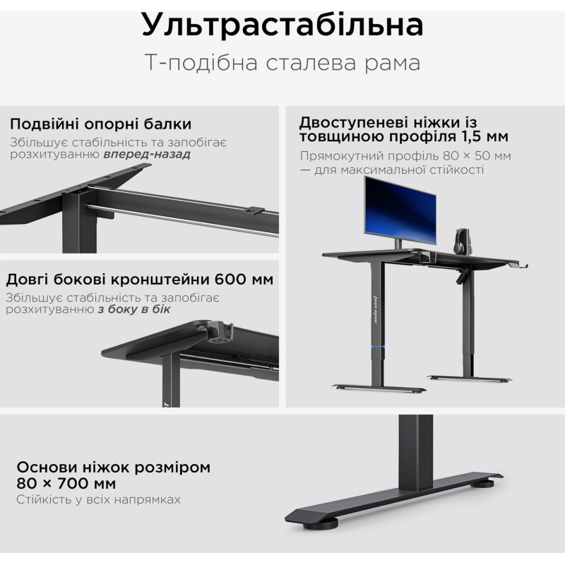 Стіл Anda Seat Xtreme E 140x75 Black (AD-D-DD1-1400-06-B)