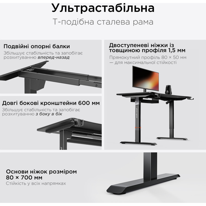 Стіл Anda Seat Xtreme 180x80 Black (AD-D-DD2-1800-04-B)