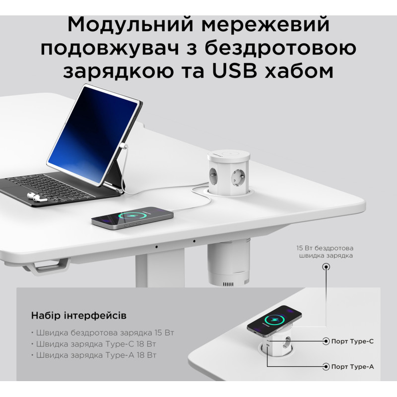 Стіл Anda Seat Xtreme Pro 140 White (AD-D-DD1-1400-08-W)