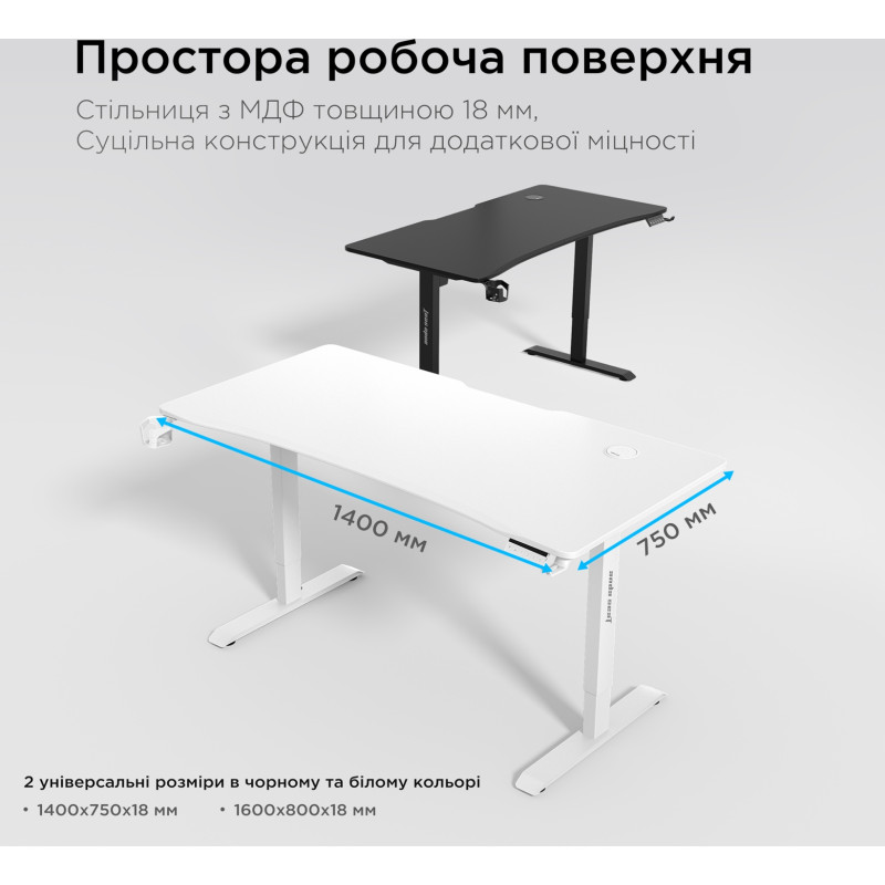 Стіл Anda Seat Xtreme Pro 140 White (AD-D-DD1-1400-08-W)