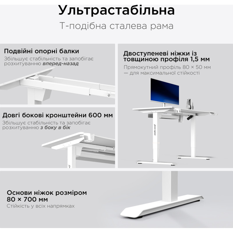 Стіл Anda Seat Xtreme Pro 140 White (AD-D-DD1-1400-08-W)