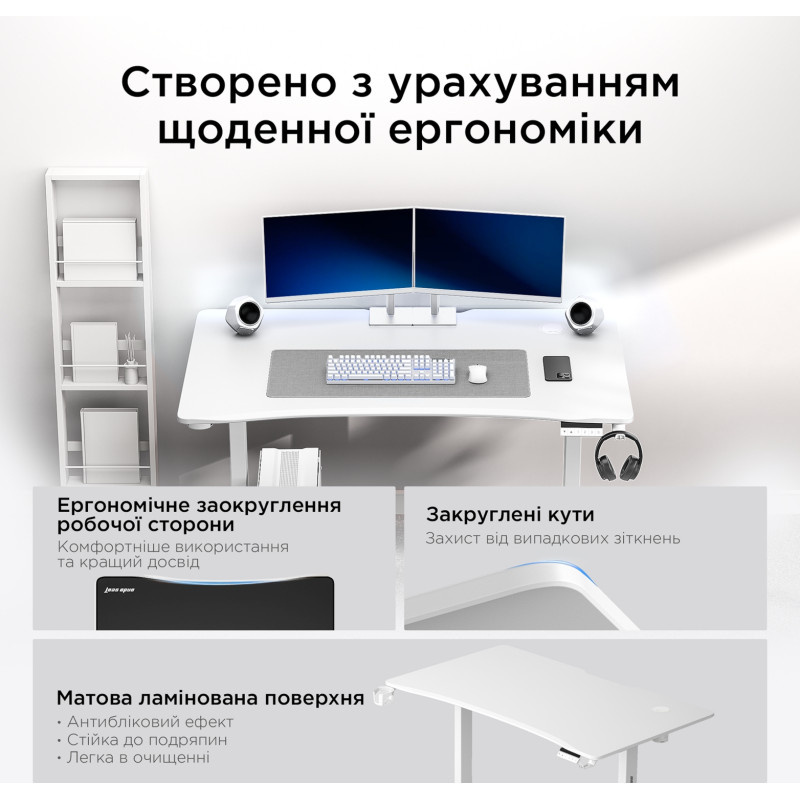 Стіл Anda Seat Xtreme Pro 140 White (AD-D-DD1-1400-08-W)