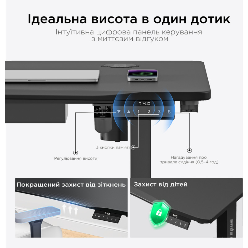 Стіл Anda Seat Xtreme Pro 140 (AD-D-DD1-1400-08-B) Black