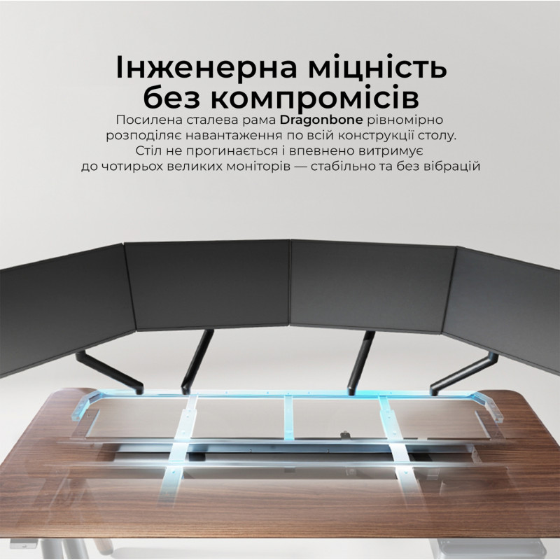 Стіл Sihoo D07 180х75 Walnut/Black (D07A-101/D07J-101-AB/D07-P)