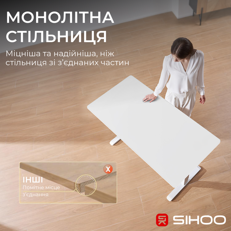 Стіл SIHOO D03 White (D03-106/D03-107)