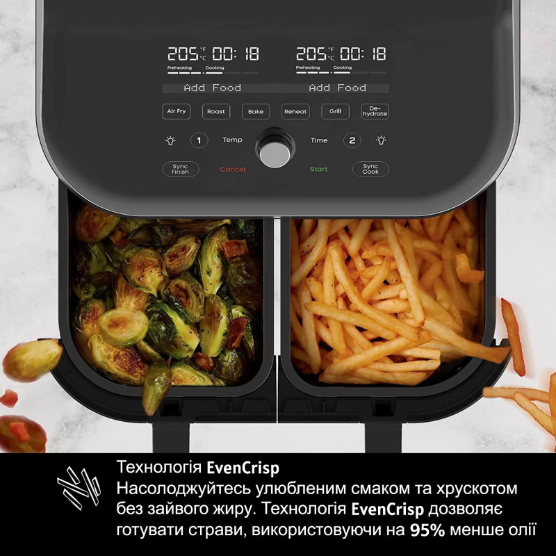 Мультипіч Instant Vortex Plus Double Basket ClearCook