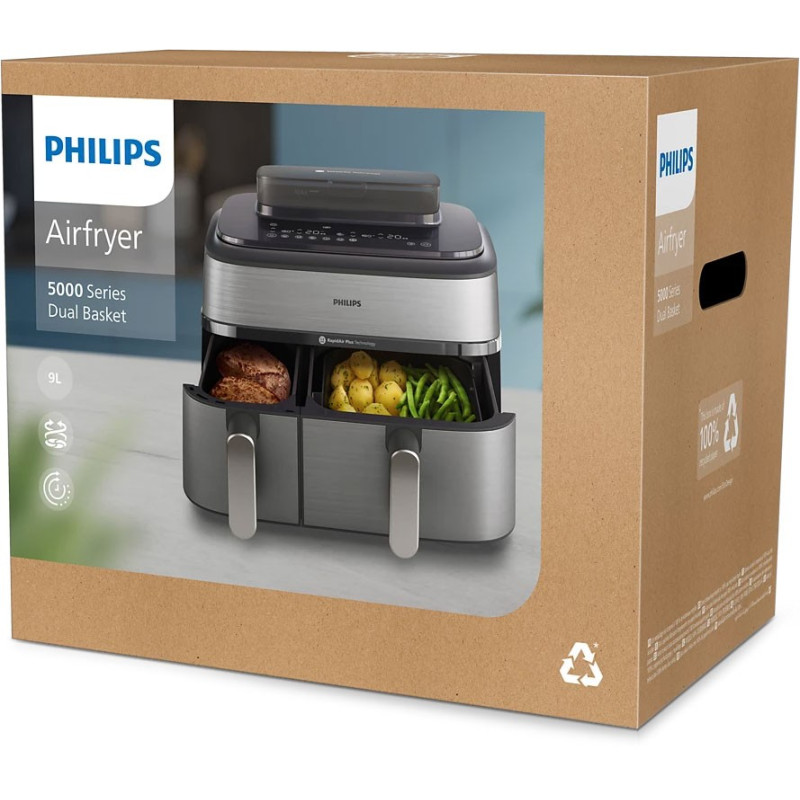 Мультипечь Philips Dual Basket Airfryer 5000 Series NA555/00
