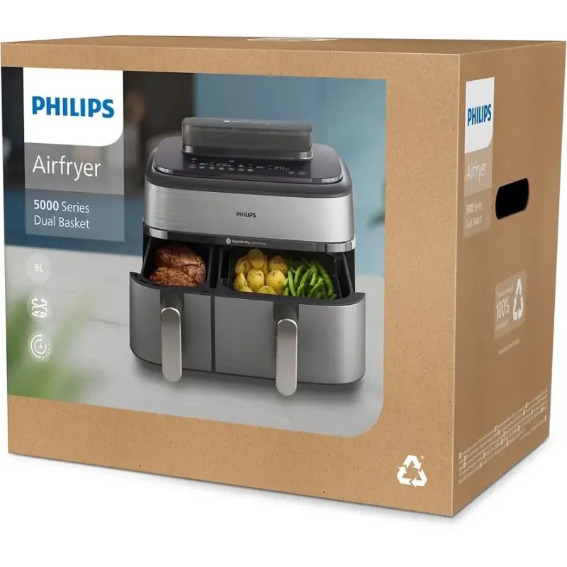 Мультипечь Philips Dual Basket Airfryer 5000 Series NA555/00