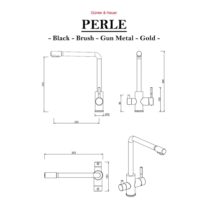 Gunter&Hauer PERLE Gun Metal