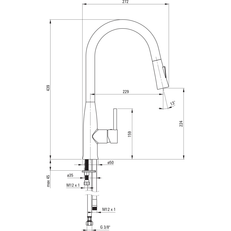 Смеситель Deante Lukrecja BDH B720