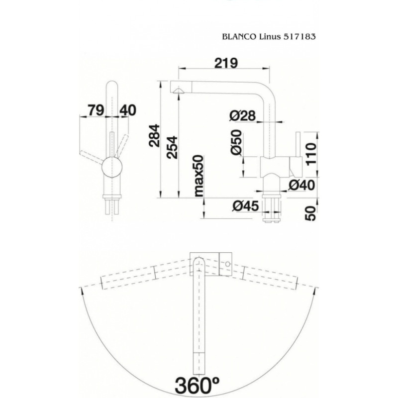 Змішувач Blanco LINUS 517183