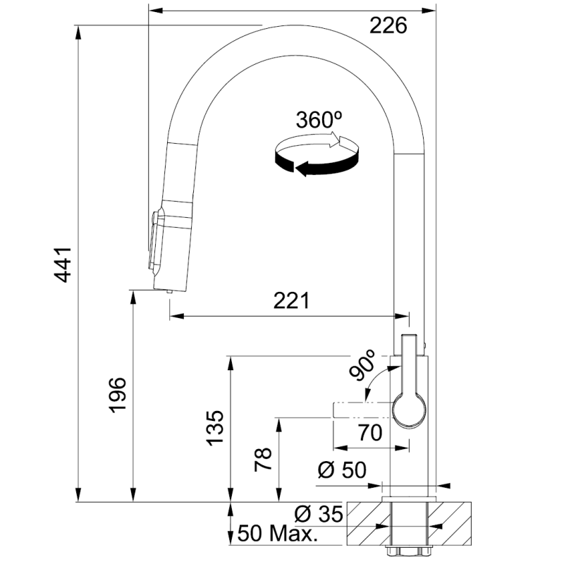 Змішувач Franke Maris Slim J Pull Down 120.0736.602