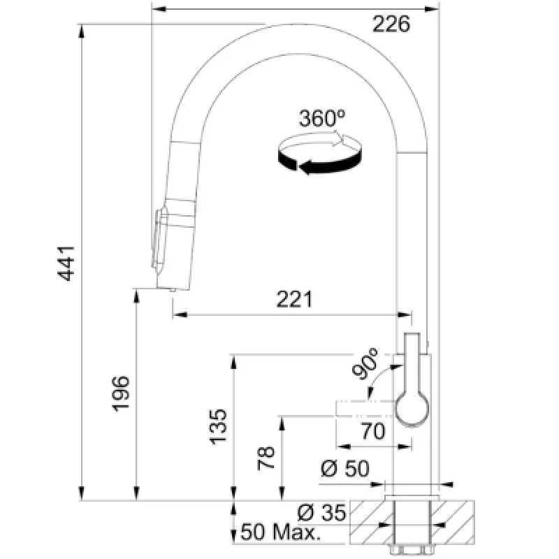 Змішувач Franke Maris Slim J Pull Down 120.0736.603