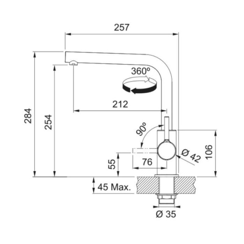 Змішувач Franke Lina L 115.0728.480