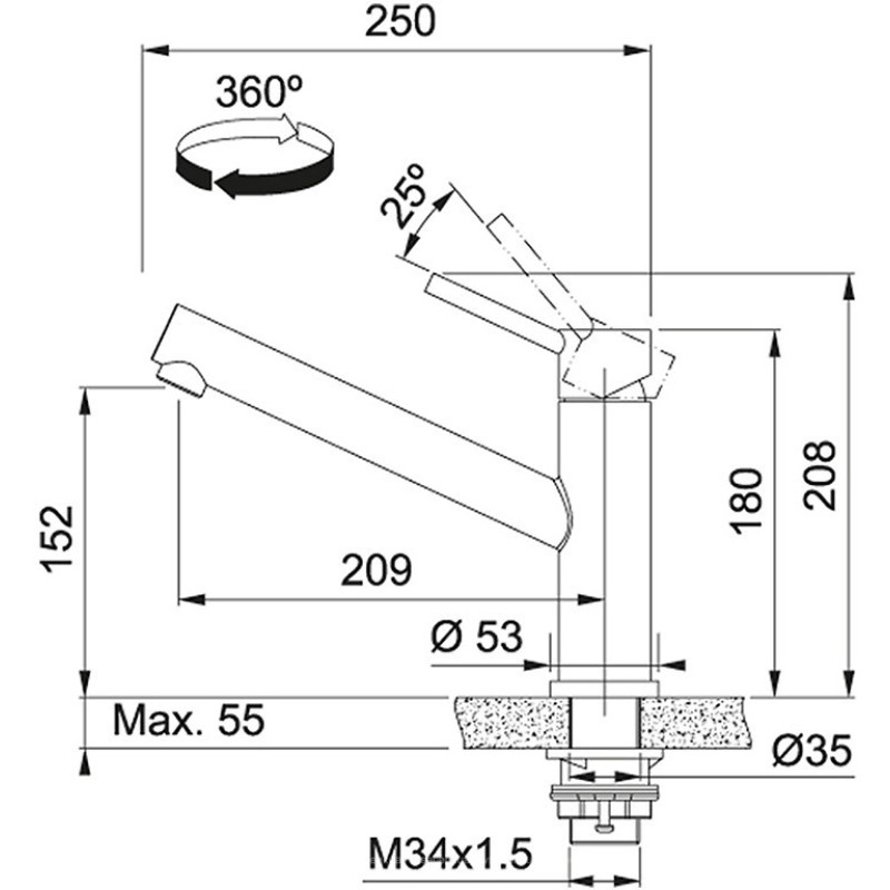 Смеситель Franke Orbit 115.0569.290